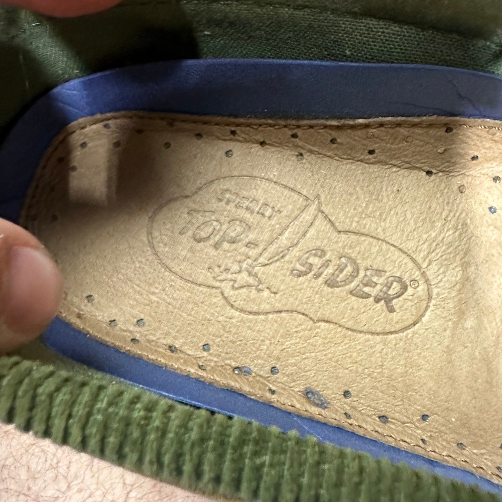 Sperry Top-Sider Mens 7.5M Olive Green Corduroy Boat Shoes 10509851 Loafers - Picture 11 of 12